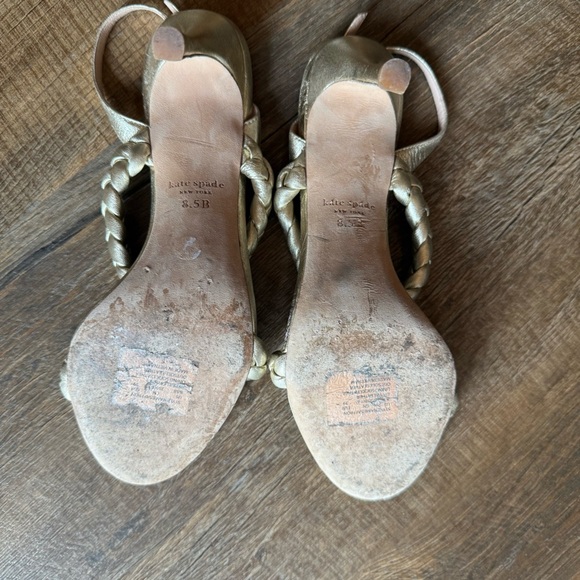 KATE SPADE NEW YORK Saffron Gold Heeled Sandals - Picture 8 of 11